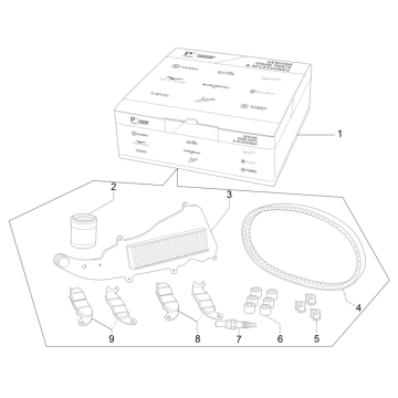 Pacchetto manutenzione Vespa GTS 125 IE ABS Euro 4 2019