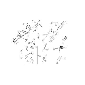 Blocchetto di accensione - Cablaggio Kymco Super8 50 4 tempi 2009 → Chiave Kymco E-Vitality