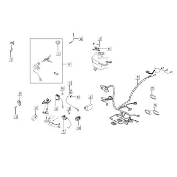 Blocchetto di accensione - Cablaggio Kymco Agility RS 4 tempi bianco 11