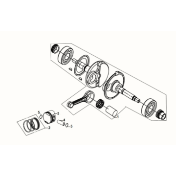 Crank shaft Sym Fiddle IV 125i LC ABS E5 2020-2021