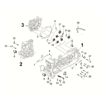 Crankcase Peugeot Django 125 EFI E5 2021-2022