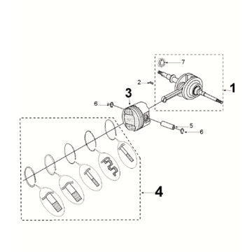 Albero motore- Pistone Peugeot Kisbee 50 4T AC Euro 5