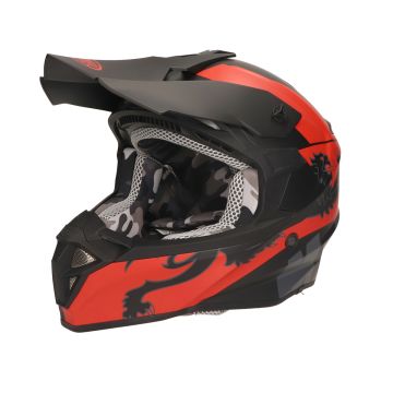 Casco motocross Malossi HM2 nero opaco/rosso