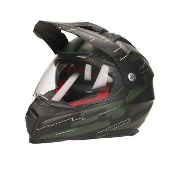 Casco cross Vito Molino nero opaco/verde militare