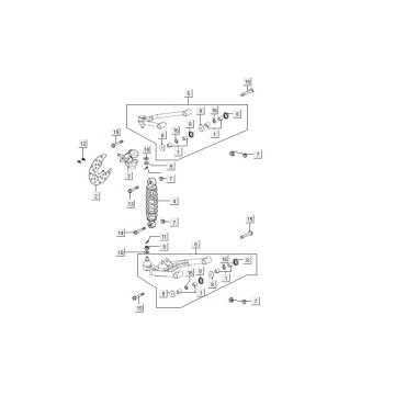 Ammortizzatore - Disco freno - Supporto motore - Braccio oscillante links Kymco MXU 300 4T LC