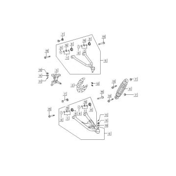 Ammortizzatore - Disco freno - Supporto motore - Braccio oscillante rechts Kymco MXU 300 4T LC
