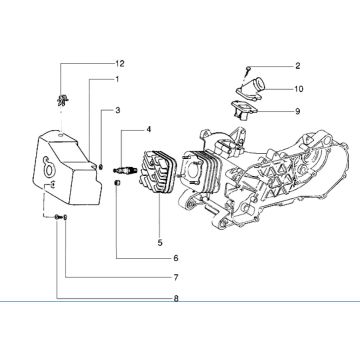 Testa cilindro - Collettore di aspirazione AC a 2 tempi Piaggio Zip RST 50