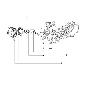 Cilindro - Pistone Piaggio Zip RST 50 2 tempi AC
