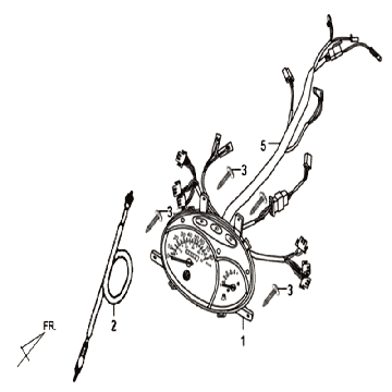 Contachilometri - Cockpit - Cavo contachilometri Sym Fiddle II (BK-7c) grigio ferro