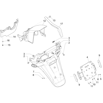 Parafango posteriore Piaggio MP3 350 Maxi Sport ABS Euro 4 2018-2020