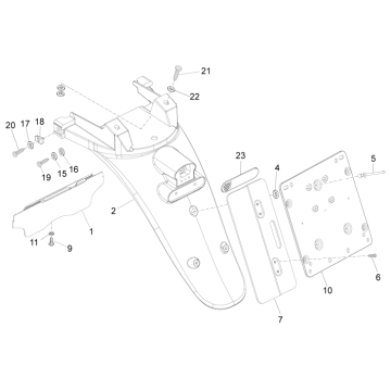 Parafango posteriore Piaggio Beverly 500 Euro 3 2007-2012