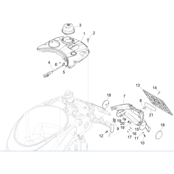 Parafango posteriore - Portatarga Vespa Elettrica 45km/h Euro 5 2021