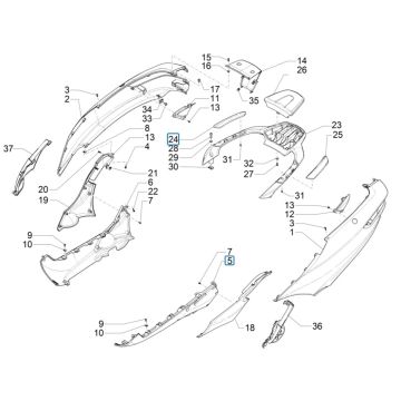 Parabrezza per moto - Spoiler Piaggio MP3 300 ie LT Business - Sport (con e senza ABS) 2016-2018