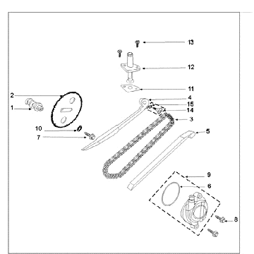 Catena di distribuzione - Guidacatena blu a 4 tempi Peugeot New Vivacity