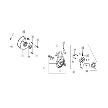 Catena di distribuzione - Guide catena Kymco Nexxon 50 4T AC grigio scuro