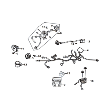 Cablaggio - Blocchetto di accensione - CDI Sym Fiddle II Euro 4 (WH-006) bianco
