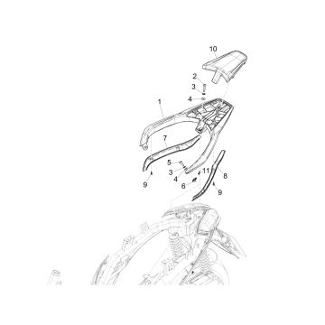 Portapacchi posteriore Piaggio Medley 125 IE ABS Euro 4 2016-2019