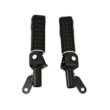 Set poggiapiedi Duo tipo China Grande Retro sinistro + destro in alluminio nero