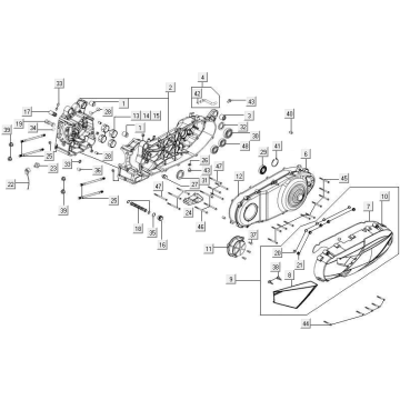 Carter - Coperchio carter Kymco New Downtown 350i ABS