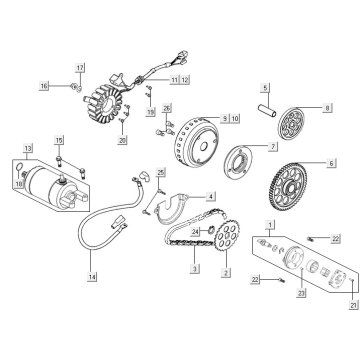 Accensione - Statore - Volano - Motorino di avviamento - Pompa olio Kymco New Downtown 350i ABS