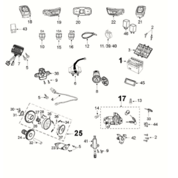 Electric equipment Peugeot Django 125 EFI E5 2021-2022