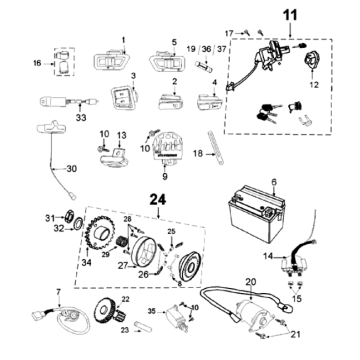 Elektrisch gedeelte Peugeot Tweet 125 V E3 2013-2017