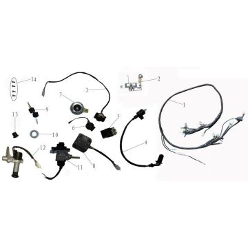 Ricambi elettrici China Touring blu