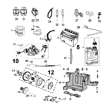 CDI Peugeot New Vivacity 4 tempi blu