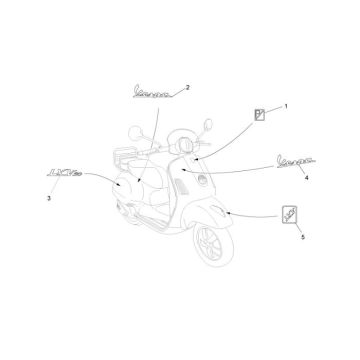 Emblemi – Adesivi – Logo Vespa LXV 50 2T AC