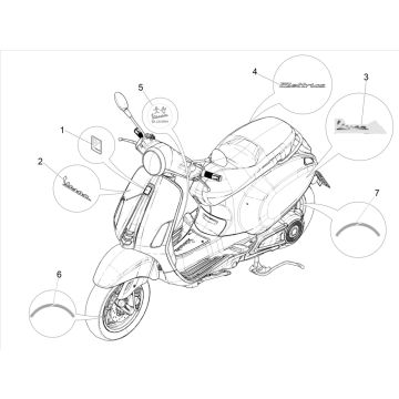 Emblemi – Adesivi – Logo Vespa Elettrica 25km/h 2021-2023