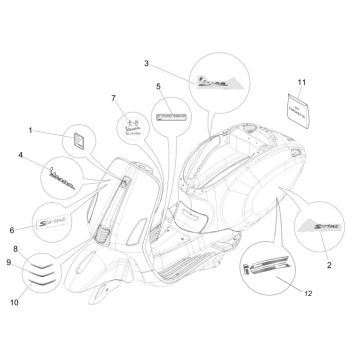 Emblemi – Adesivi – Logo Vespa sprint-4T 2V