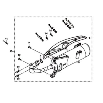 Exhaust muffler Sym Orbit II 125i E4