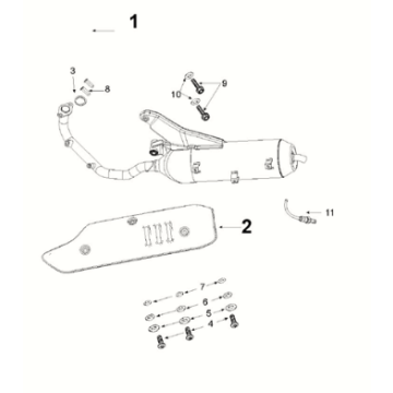 Exhaust system Peugeot Django 125 EFI E5 2021-2022