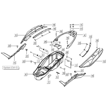 Cofani - Pannello posteriore - Kymco New Downtown 350i ABS