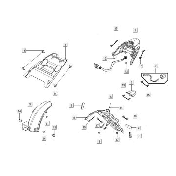 Fanale posteriore - Parafango posteriore Kymco People S 150i 4T AC Euro 4