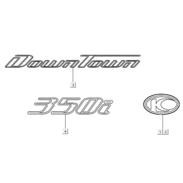 Emblemi – Adesivi – Logo Kymco New Downtown 350i 4T LC ABS