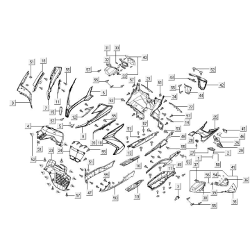Cappe - Placcatura frontale e centrale - Kymco New Downtown 350i ABS