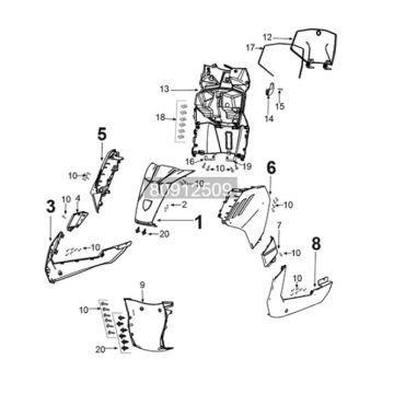 Fairing front Peugeot Tweet 125i E5 FL 2023-2025 BLACK (M7)