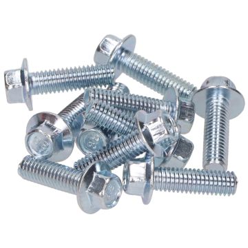 Bulloni flangiati per carter M6x20mm lunghezza (SW8) vuoti 10 pezzi