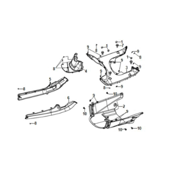 Pannello pavimento - copertura laterale Sym E-Fiddle Matte Black (BK007U)