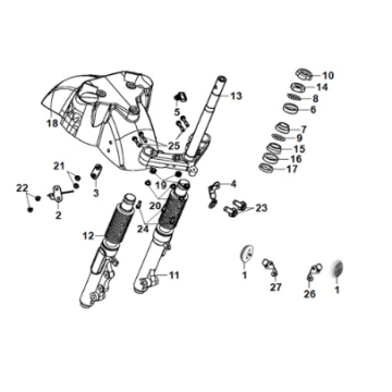 Parafango FR. - cuscino anteriore Sym E-Fiddle nero opaco (BK007U)