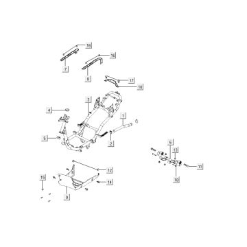 Telaio nero Kymco Agility 12' 4 tempi