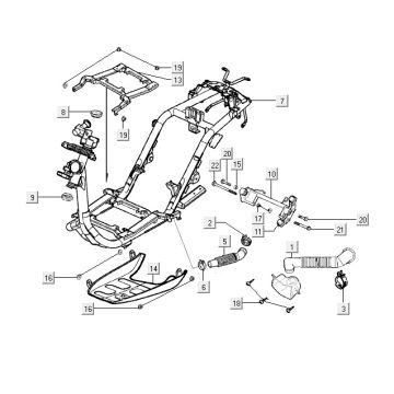 Telaio blu Kymco Yup 50 2 tempi AC