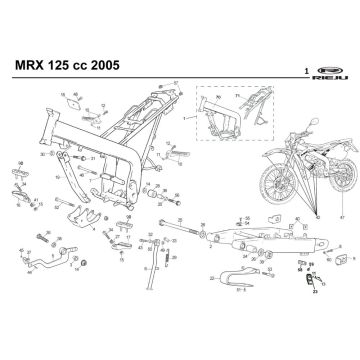 Telaio Rieju MRX 125 rosso 2005 4 tempi