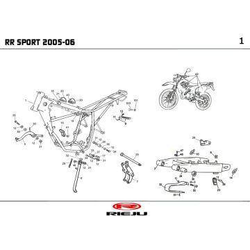 Telaio Rieju RR rosso 2007 a 2 tempi