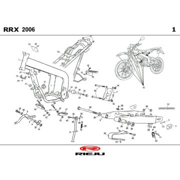 Telaio Rieju RRX nero 2009 a 2 tempi