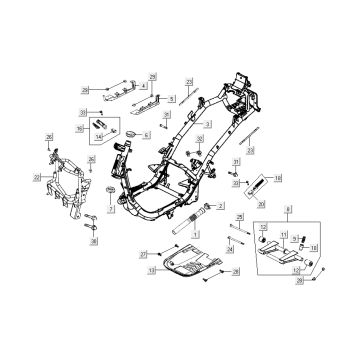 Parti del telaio Kymco New Dink 4 tempi blu oceano profondo