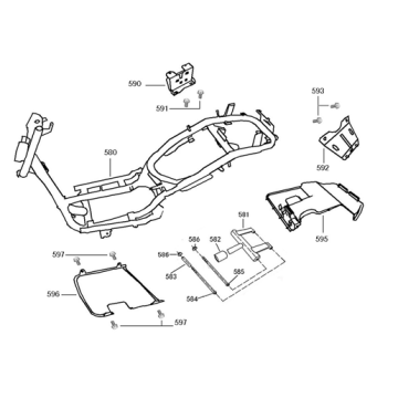 Ricambi telaio Rover GT 125 4T AC argento