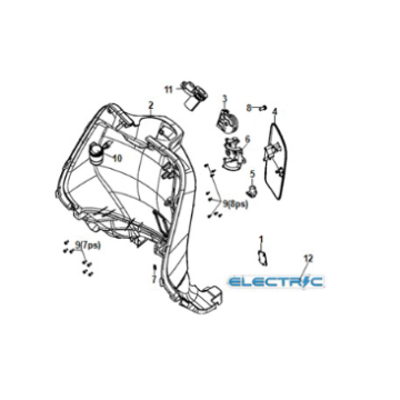 Coperchio interno anteriore Sym E-Fiddle nero opaco (BK007U)
