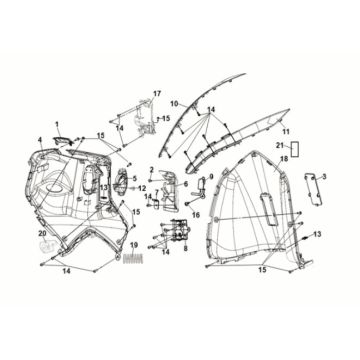 Front inner cover Sym Symphony ST 125i LC E5 METALLIC LIGHT BRO0WN (BK-7C)
